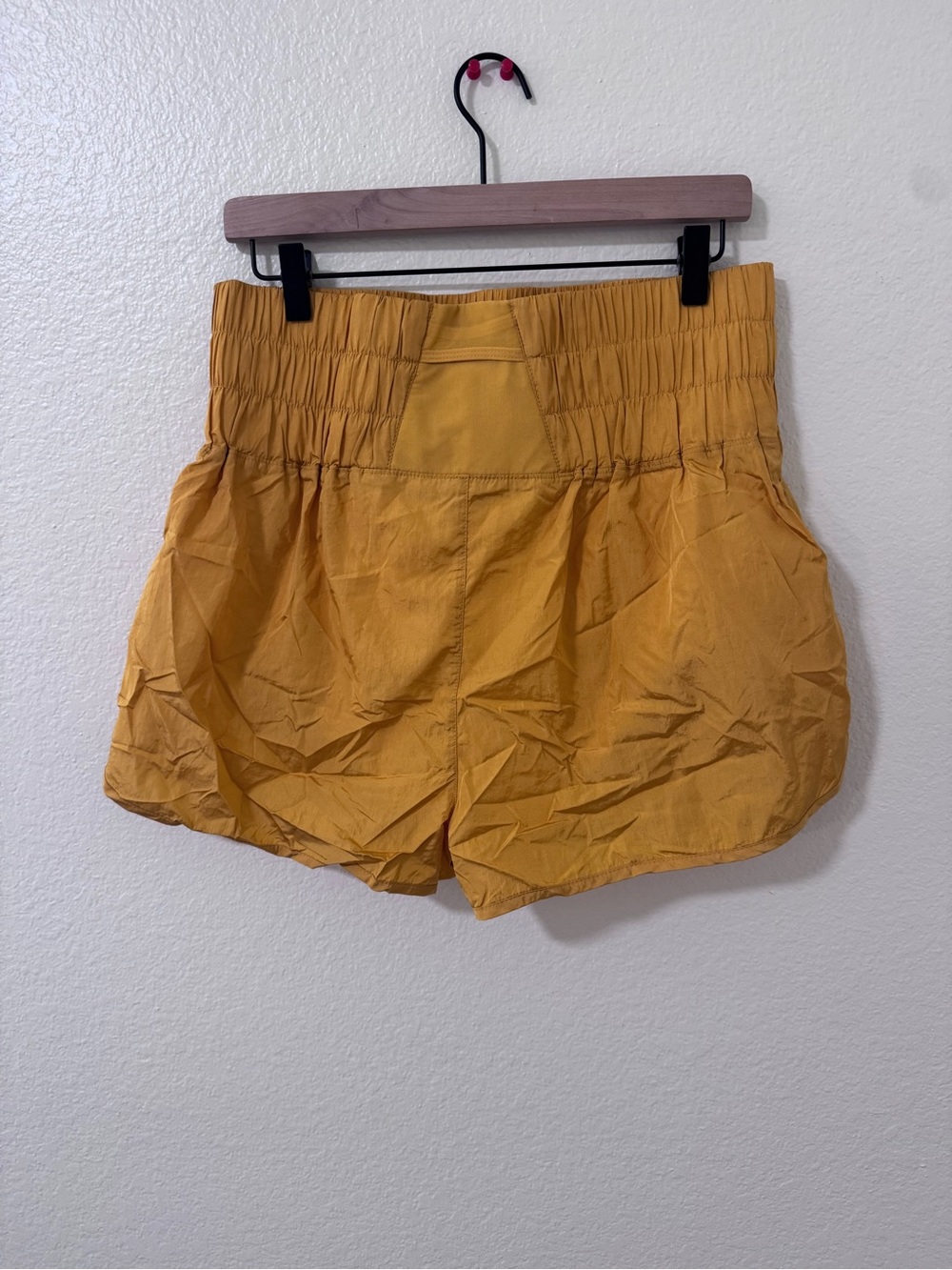 FP Movement by Free People Mustard Yellow Smocked Waist Athletic Shorts - Picture 2 of 3